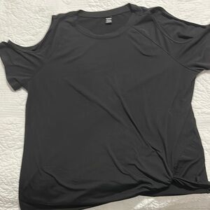 Women's Black Cold Shoulder Top